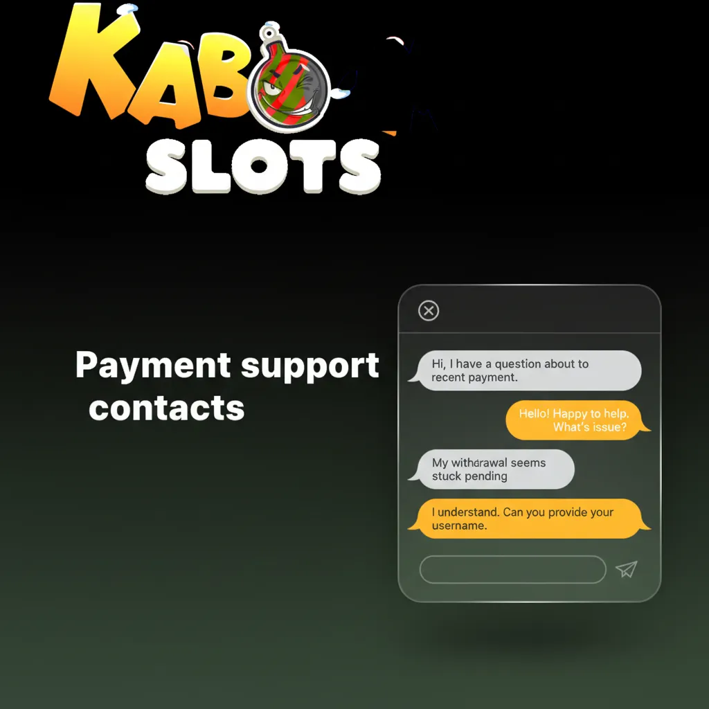 Payment support contacts: daily help for deposits/withdrawals via live chat, support@kaboomslots.com, Help Centre