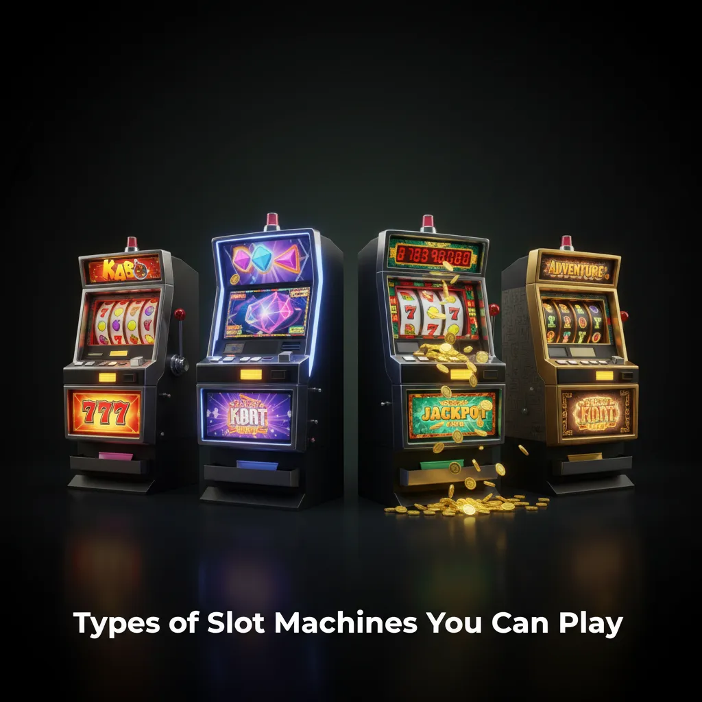 Graphic listing slot types: classic 3-reel, video, Megaways, cluster pays, jackpots, Hold & Win, Slingo hybrids.
