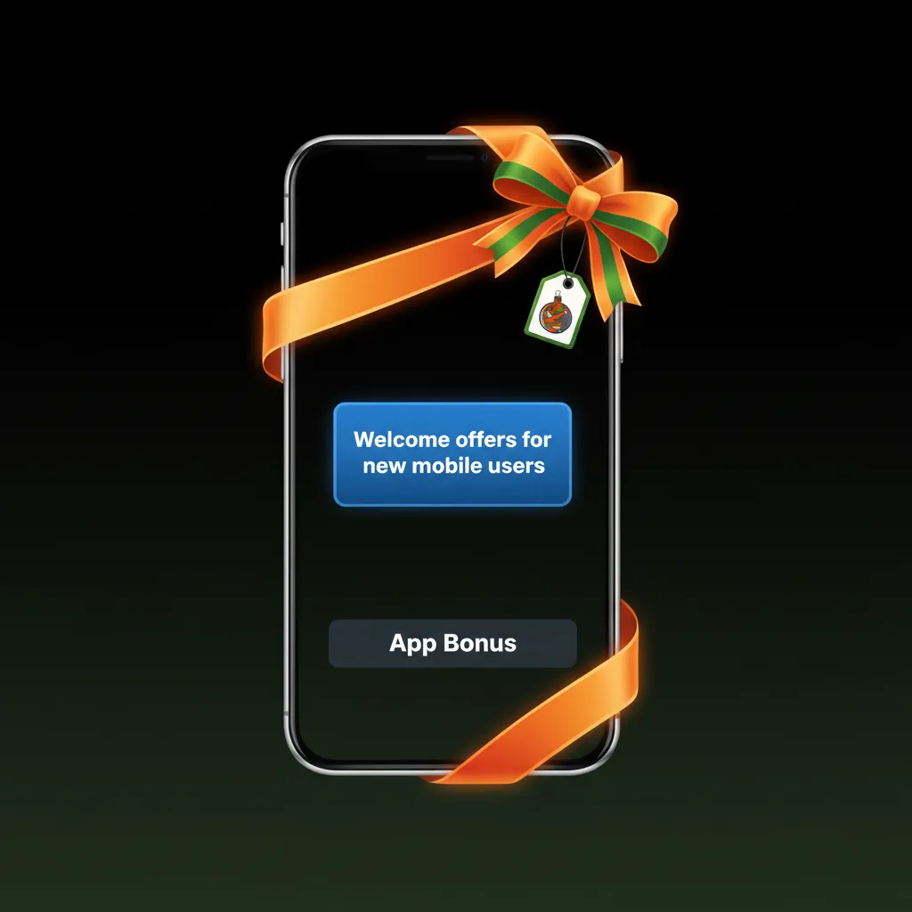 Mobile welcome offers screen: choose Sports or Casino sign-up bonus with deposit matches, tiers, and occasional free spins.