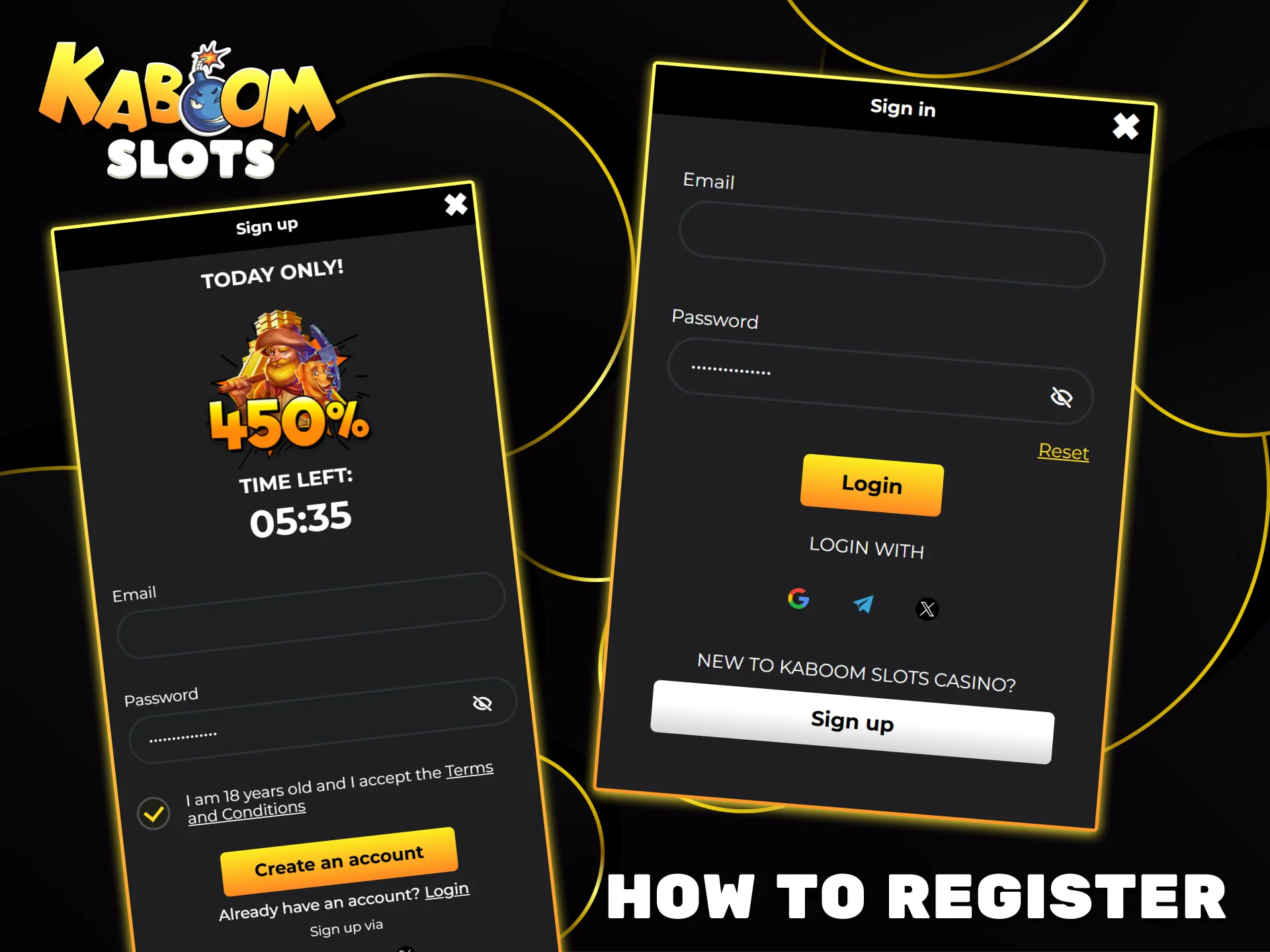 Sign up for the Kaboom Slots app right now and get generous welcome deposit bonuses.