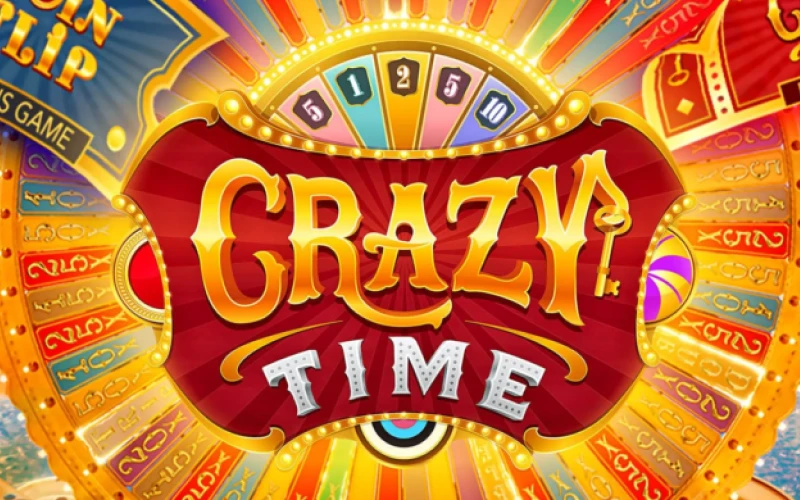 Play the energetic and colorful live game show Crazy Time at Kaboom Slots.