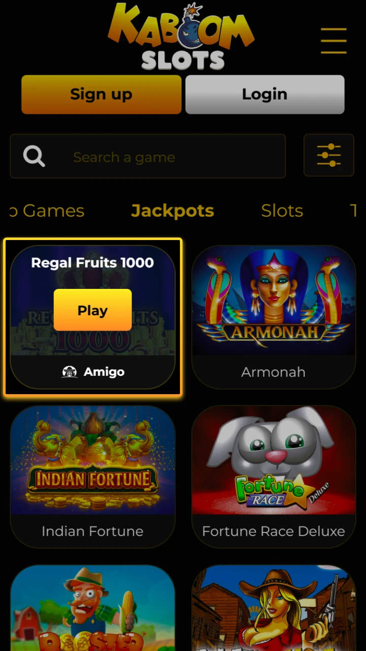 Choose the best slots and start playing without any hassle at Kaboom Slots.