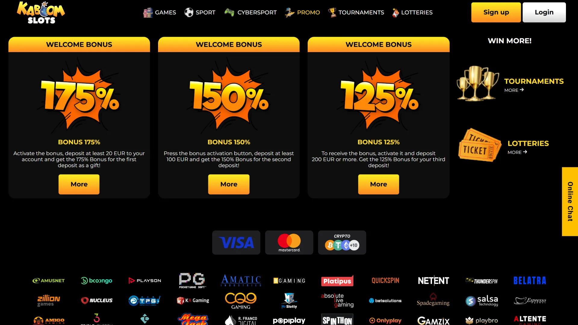 Discover lucrative welcome deposit bonuses and the best promotions on the Kaboom Slots platform.