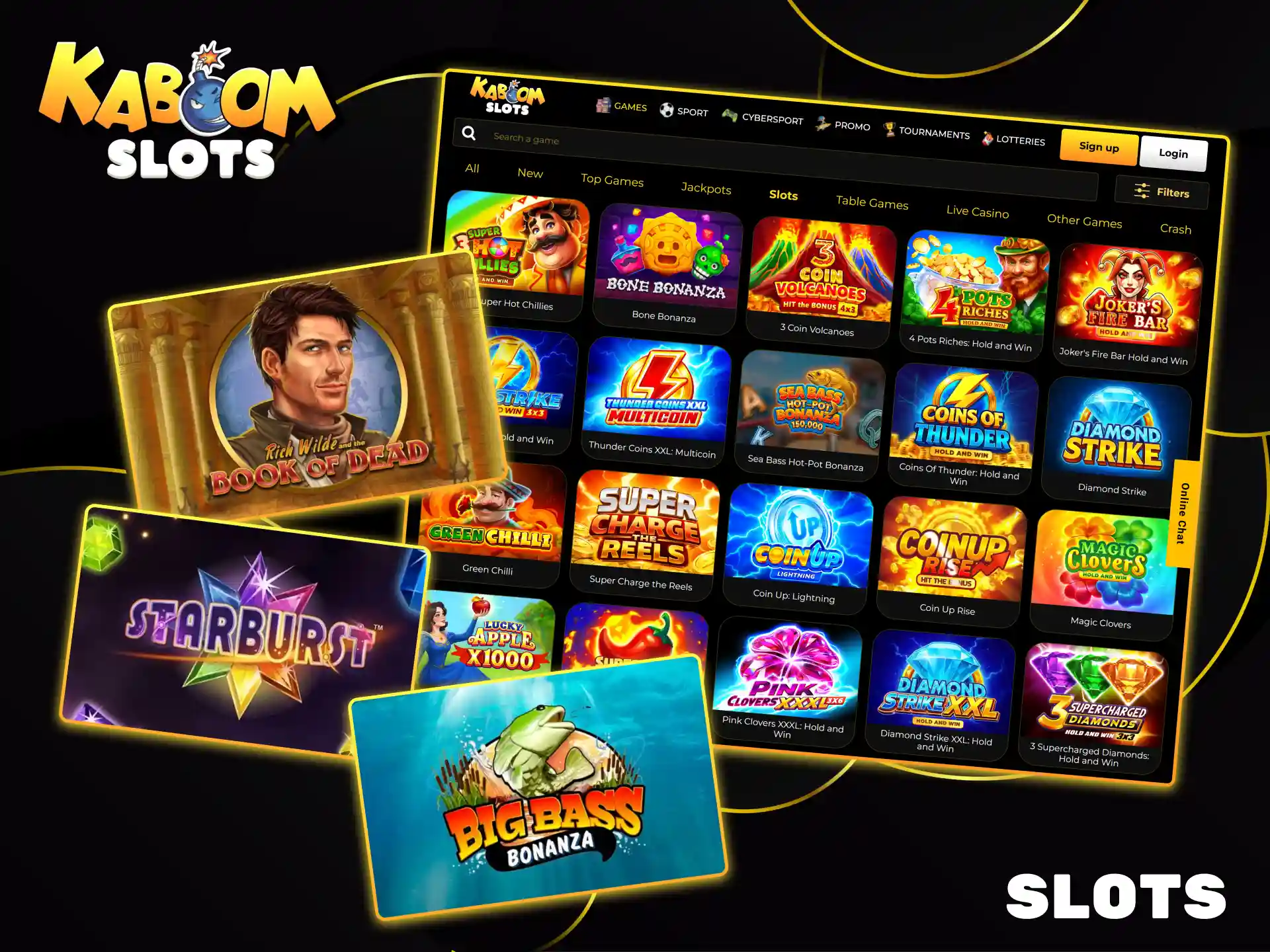 Kaboom Slots offers a huge selection of high-quality online slots.