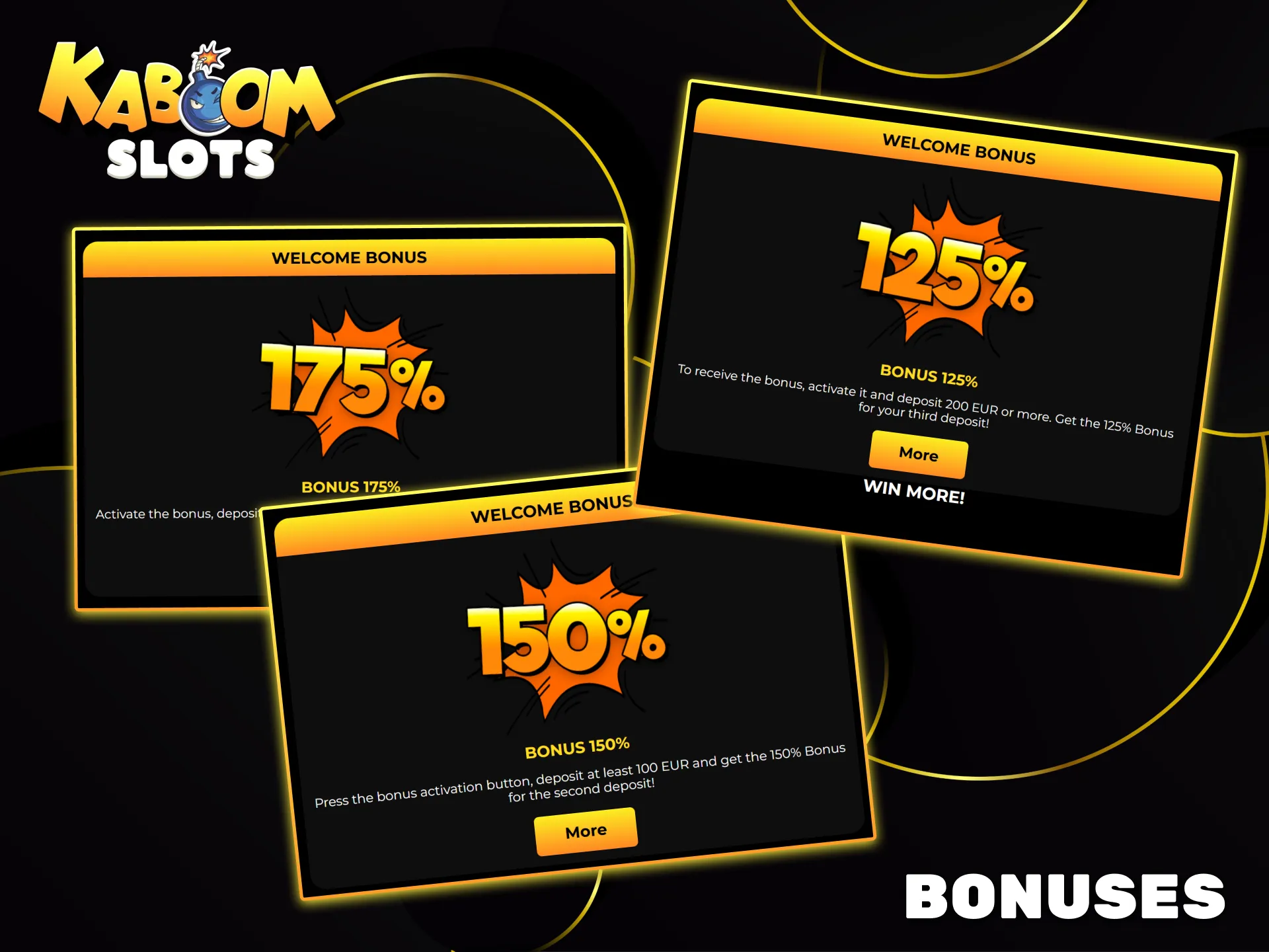 Maximize your winning potential with lucrative deposit bonus packages available at Kaboom Slots.