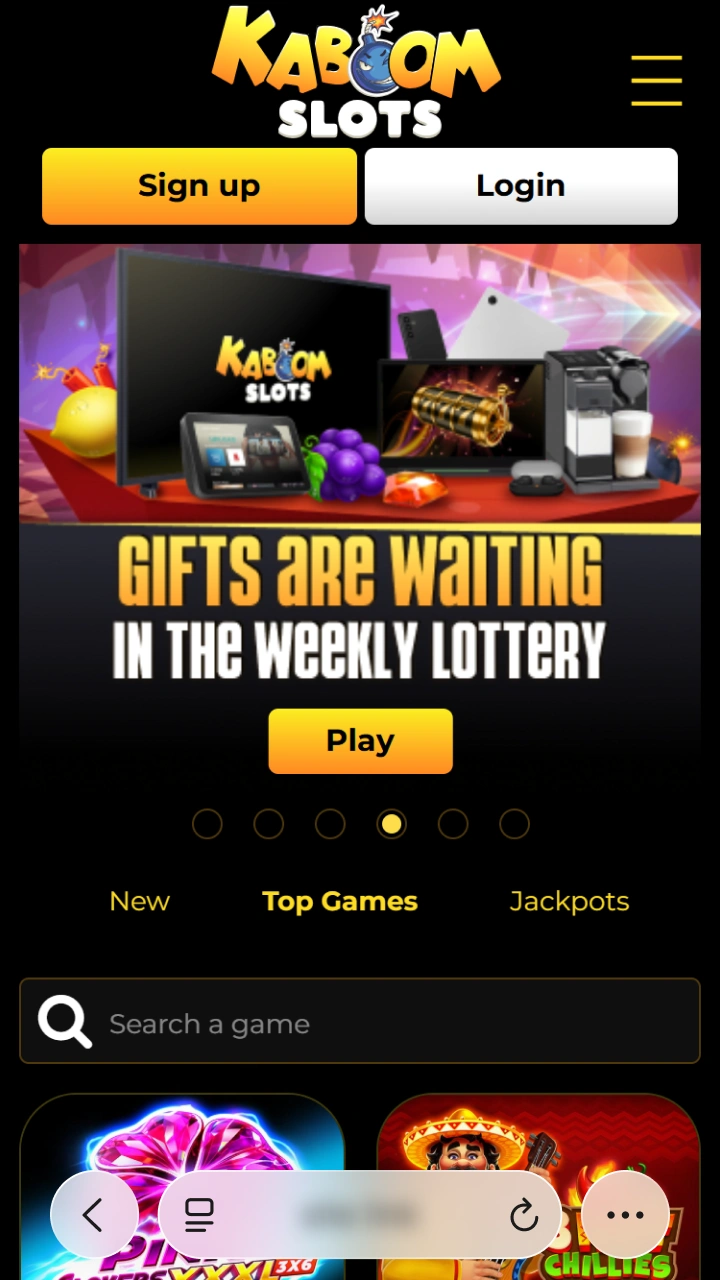 Get access to hundreds of exciting casino games on the Kaboom Slots mobile site.