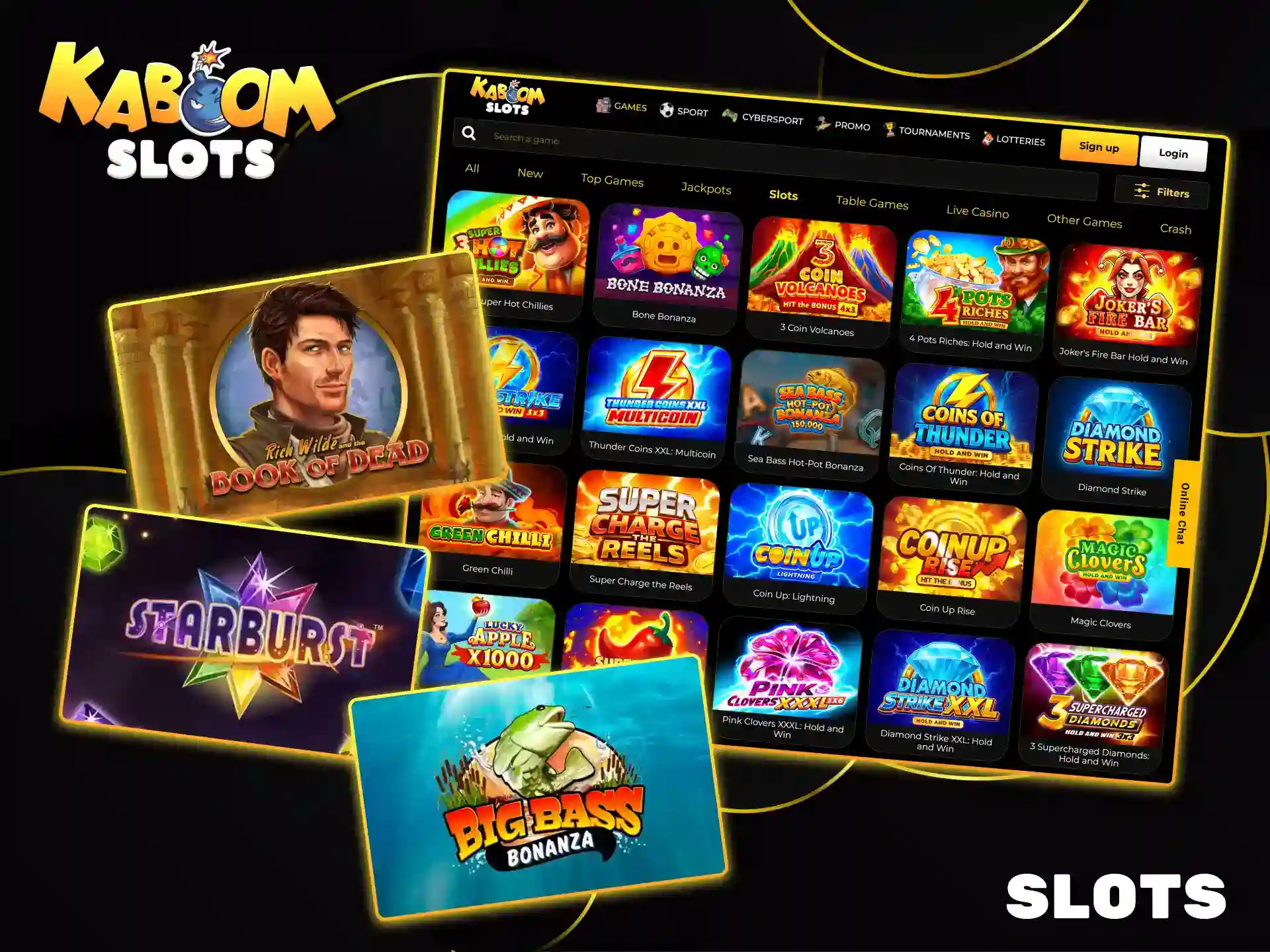 Kaboom Slots offers a huge selection of high-quality online slots.